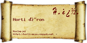 Horti Áron névjegykártya